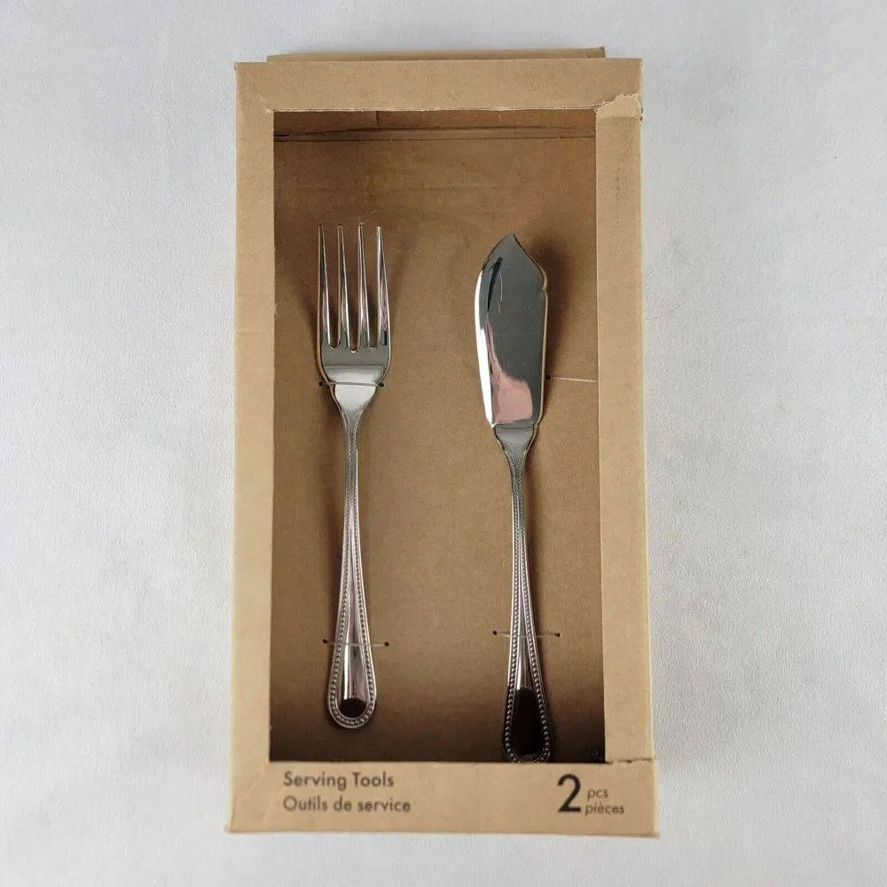 Abert‎ 2 Piece Stainless Serving Tools Knife Fork Set Holiday Dinner Italy